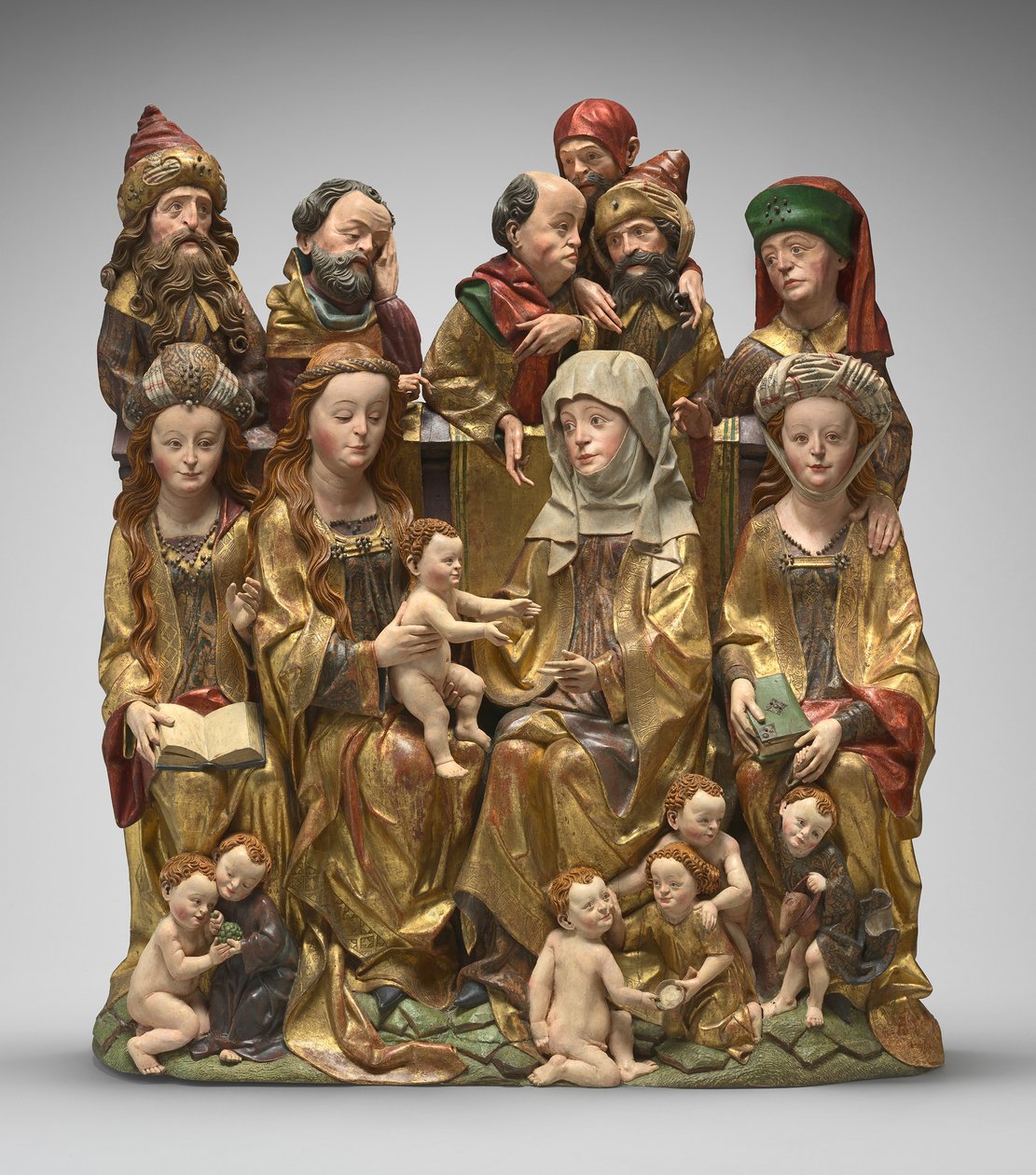 The Holy Kinship, c.1480-1490 (polychromované dřevo) od German School
