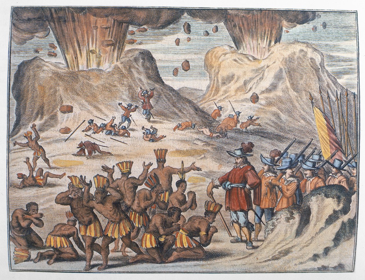 Cesta Cortes do Tenochtitlanu v roce 1521 od German School