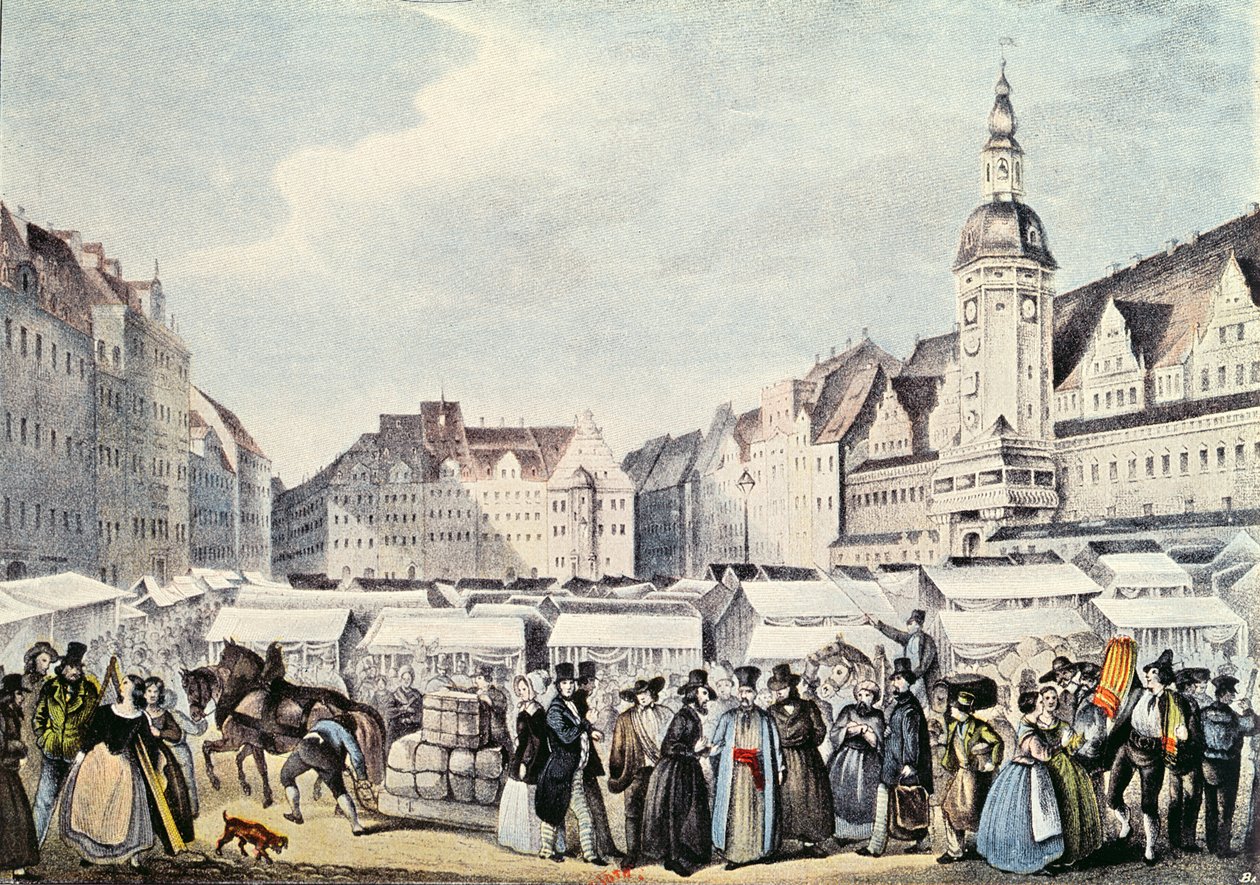 Lipský veletrh v roce 1830 od German School