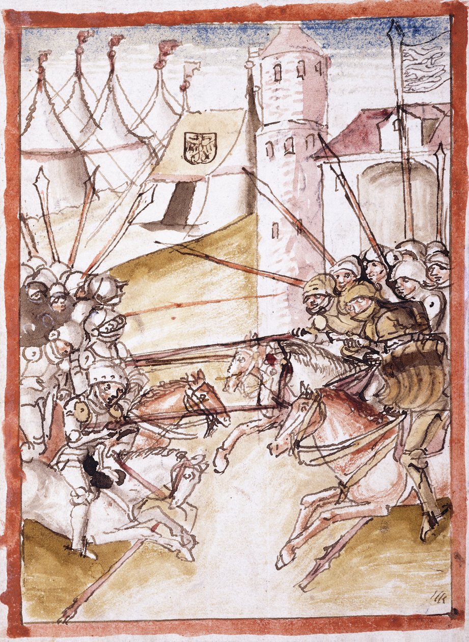 Římané útočící na Augsburg, kolem roku 1490 od German School