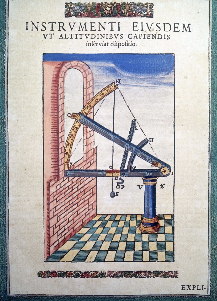 Astronomický sextant v "Astronomy zavedená" Tycho Brahe (1546 - 1601), Wandsbeck od German School