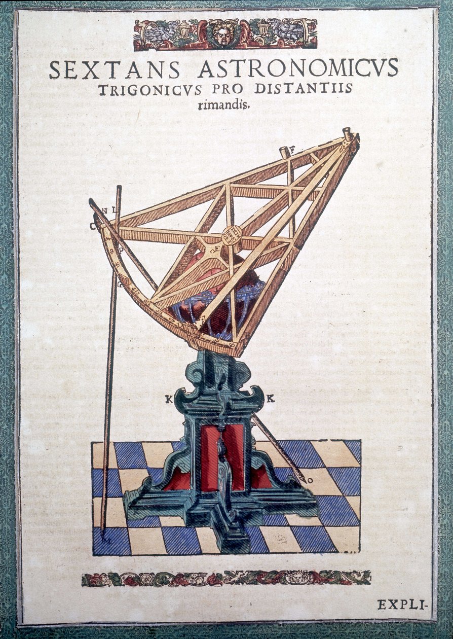 Astronomický sextant v "Astronomy zavedená" Tycho Brahe (1546 - 1601), Wandsbeck od German School