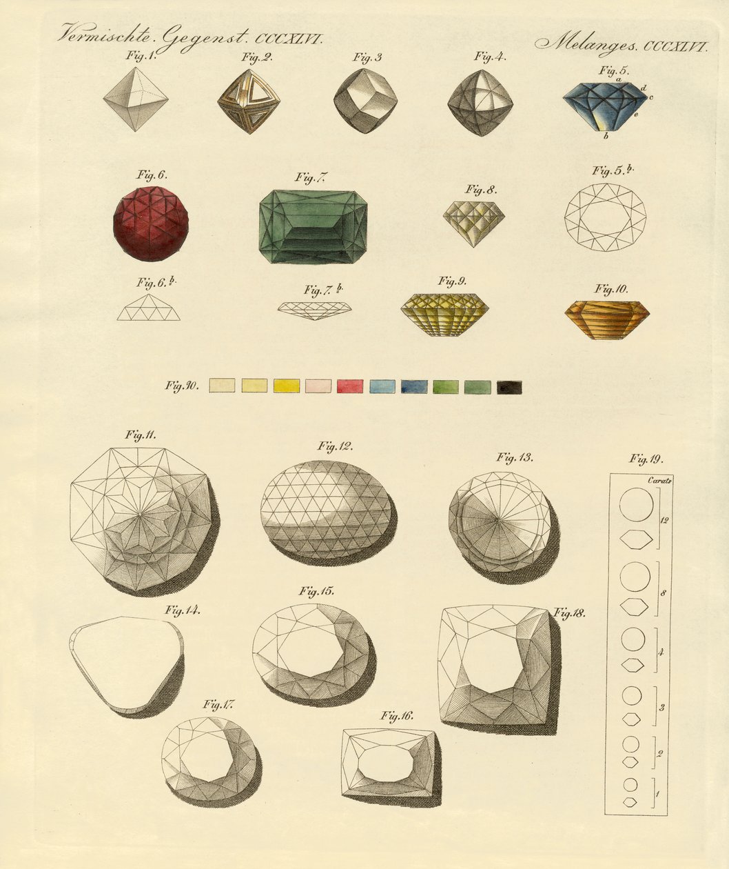 Diamant (barevná rytina) od German School