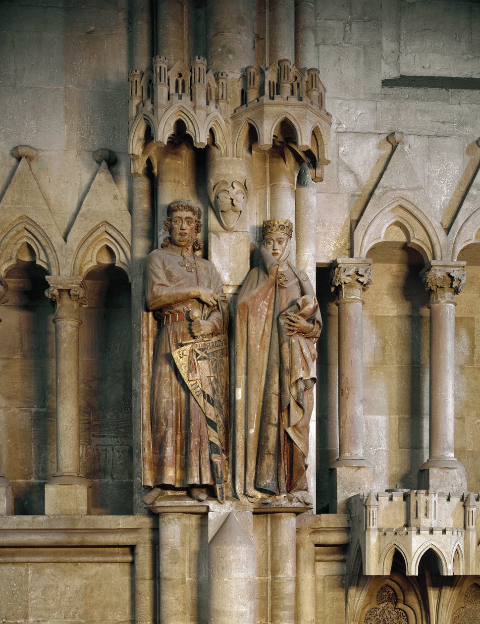 Rytíř Ekkard a jeho žena Uta (Hermann a Reglindis) Socha německé školy. 1245 katedrála svatého Petra a Pavla, Naumburg, Německo od German School