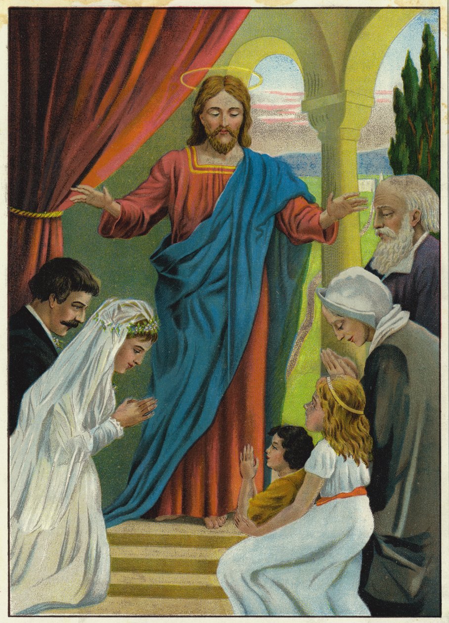 Ježíšova láska (barevná litografie) od German School