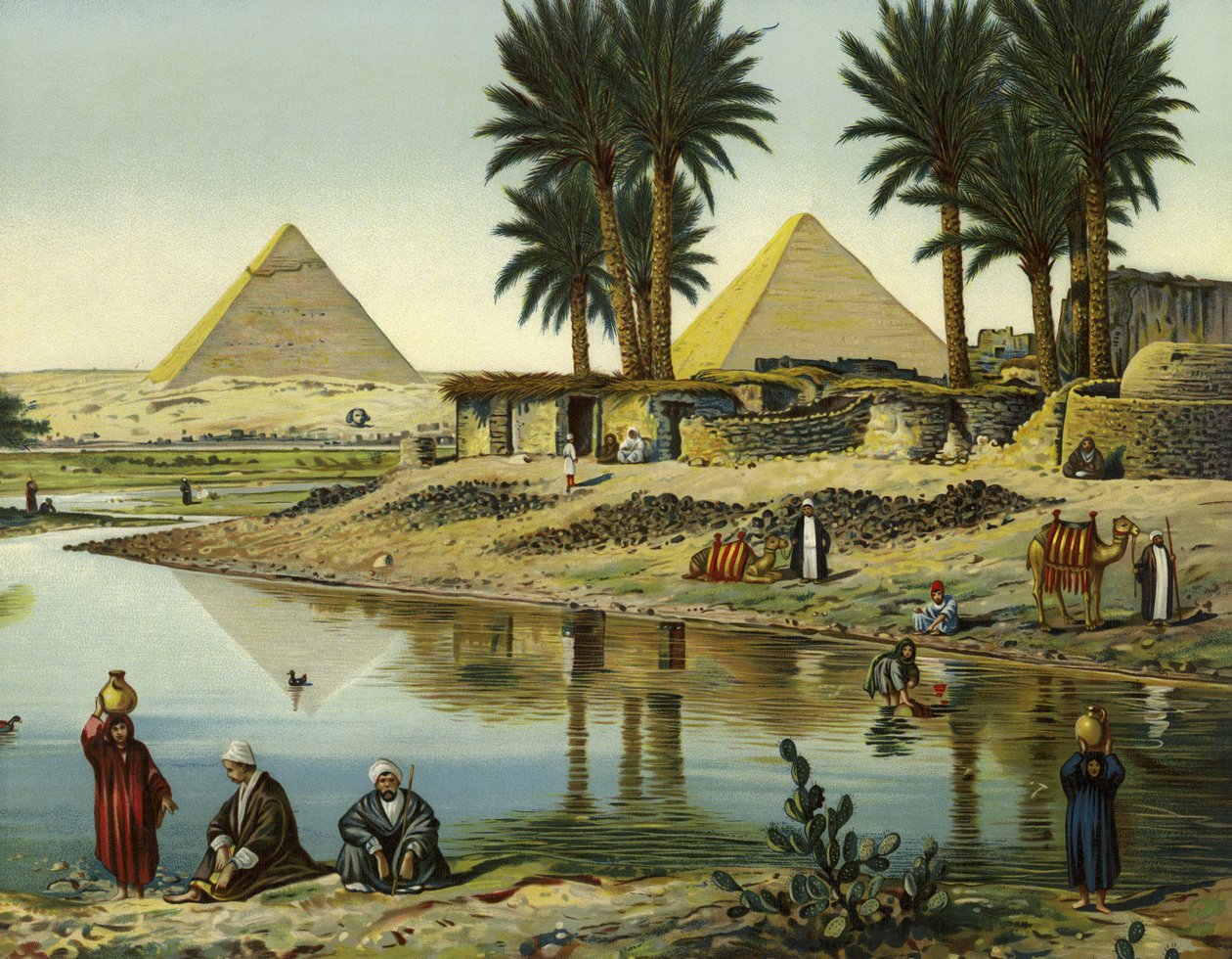 Pyramidy v Gizeh (chromolit) od German School