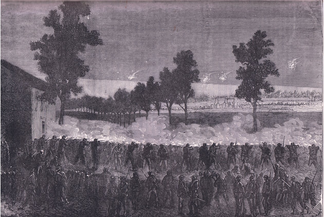 Výlet Cachan, Cassells Historie války mezi Francií a Německem vydaný Cassell and Company Limited, kolem roku 1890 (litho) od German School
