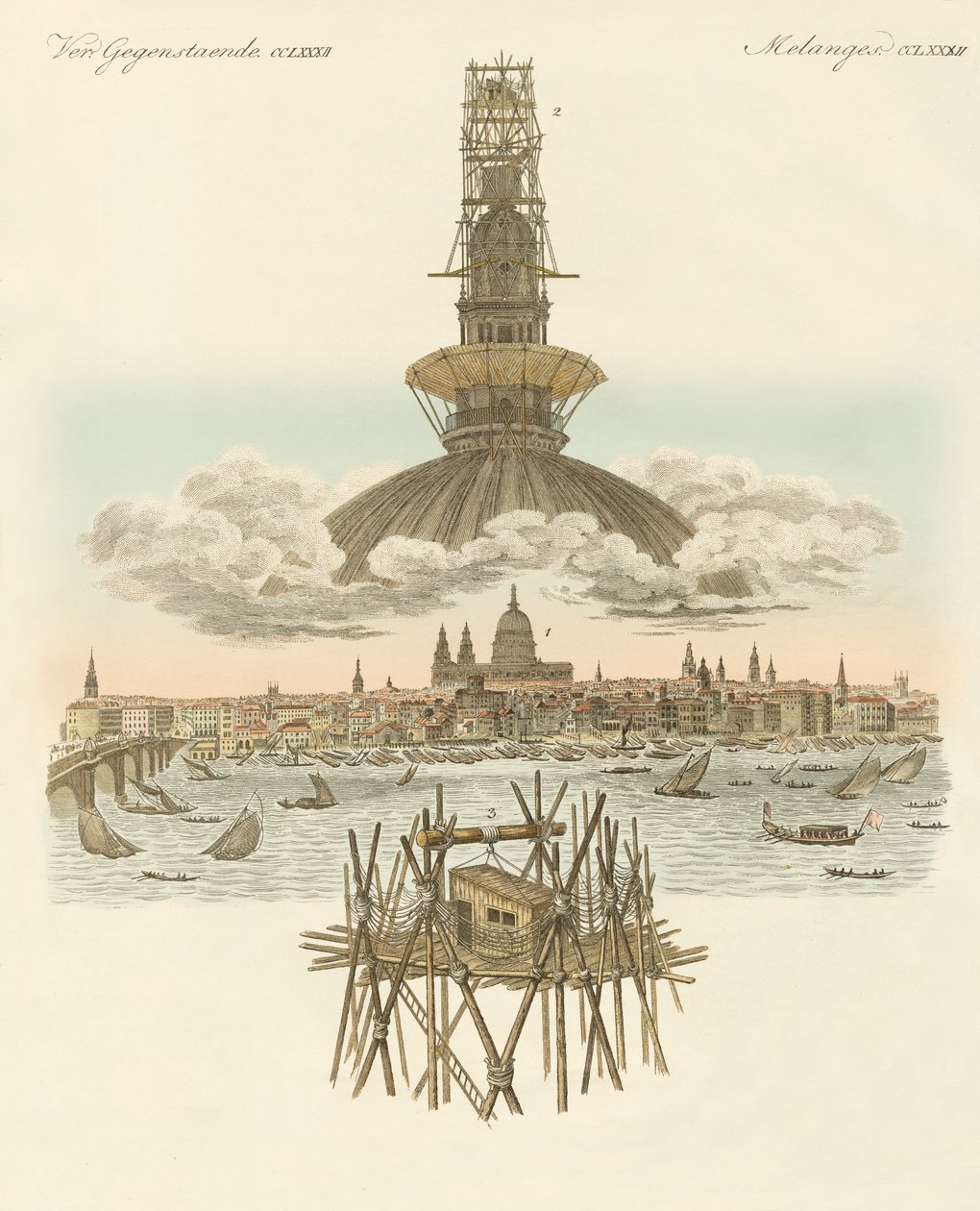 Stavba na vrcholu katedrály St. Pauls pro panorama Londýna od German School