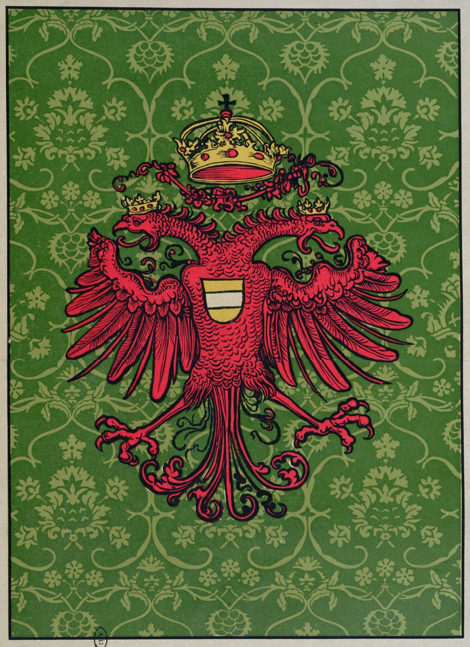 Dvouhlavý orel Maxmiliána I. (1459-1519) od German School