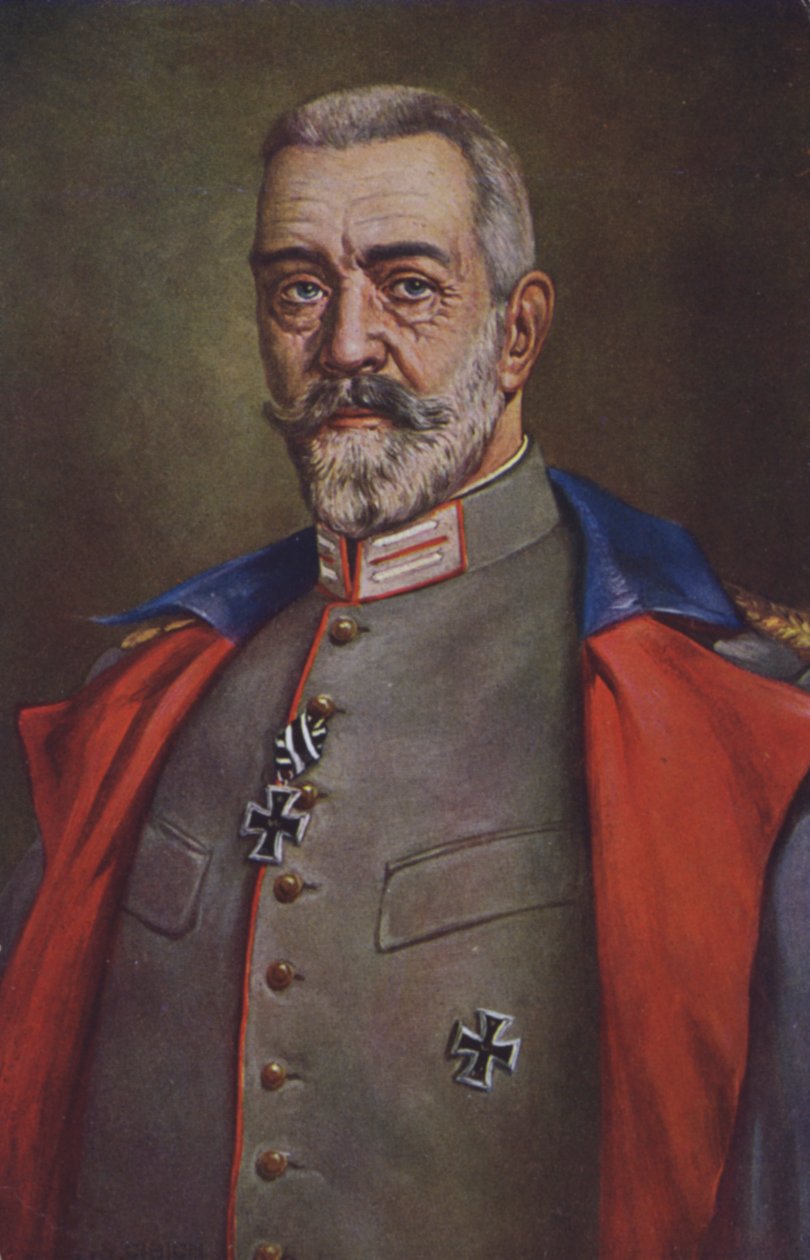 Theobald von Bethmann Hollweg, německý kancléř za první světové války (barevná litografie) od German School