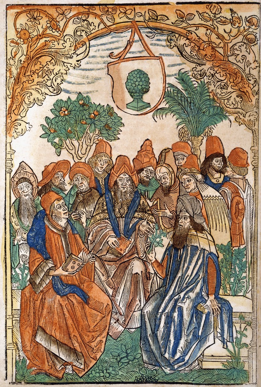 Třináct učenců v zahradním prostředí, 1485 od German School