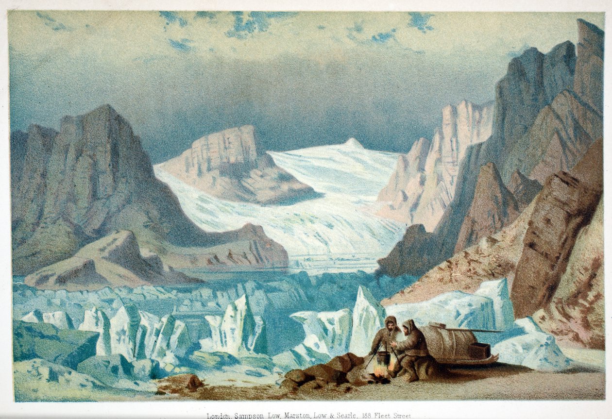 Tyrolský fjord, hospoda. Londýn, 1874 (chromolitograf) od German School