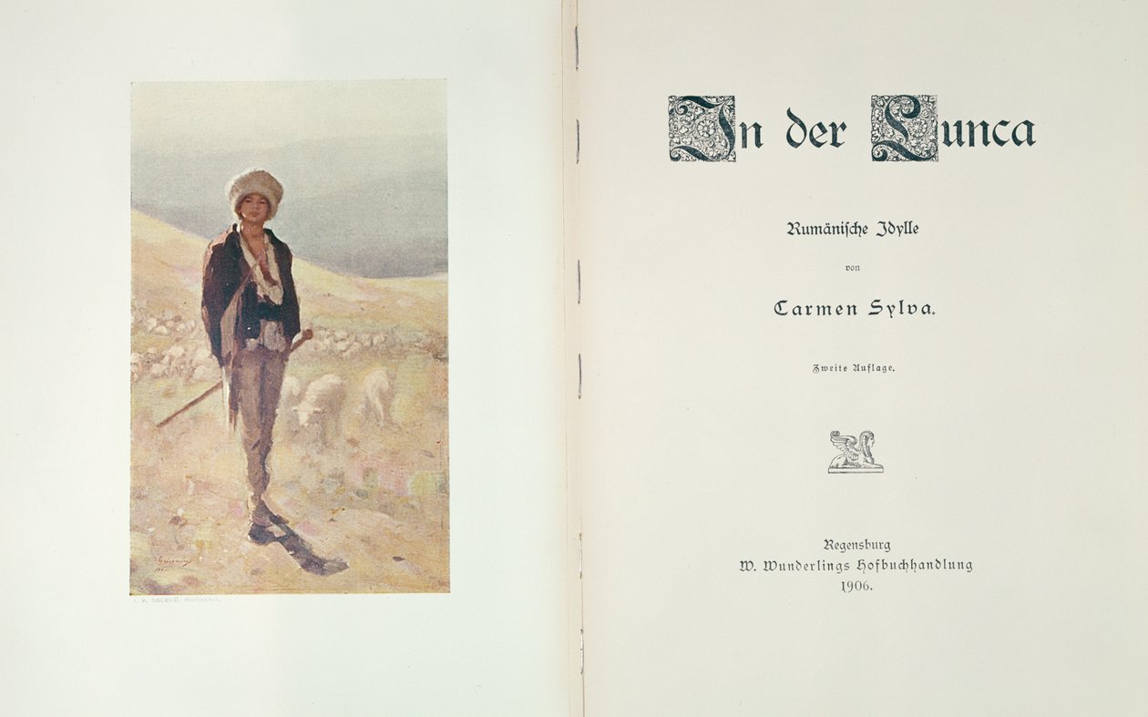 Titulní strana románu In der Lunca od Carmen Sylvy, vydaného v Regensburgu 1906 od German School