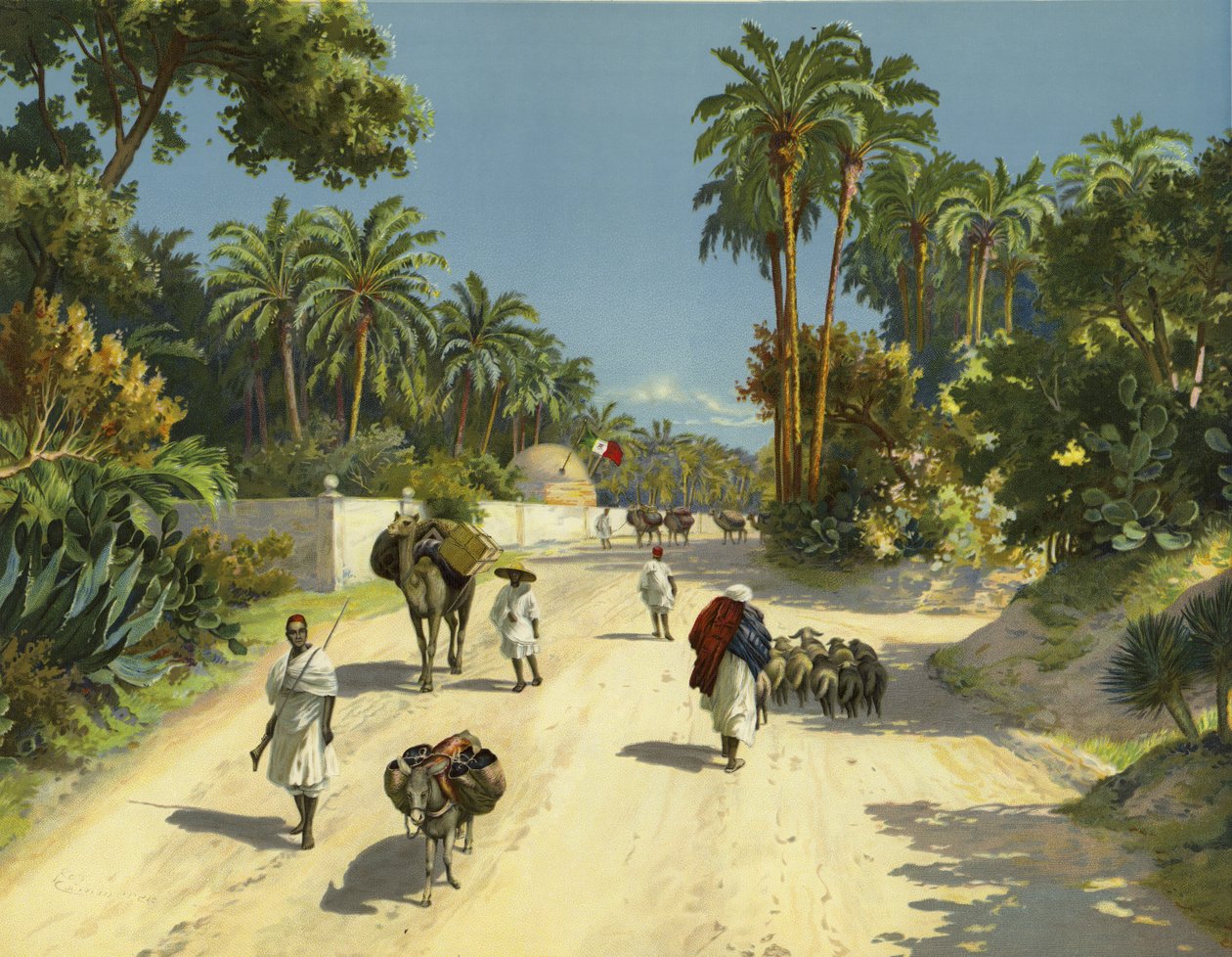 Tripolis, Libye, Afrika (chromolitho) od German School