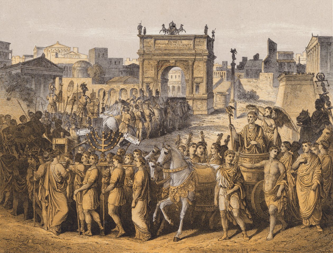 Triumf ve starém Římě (barevná litografie) od German School