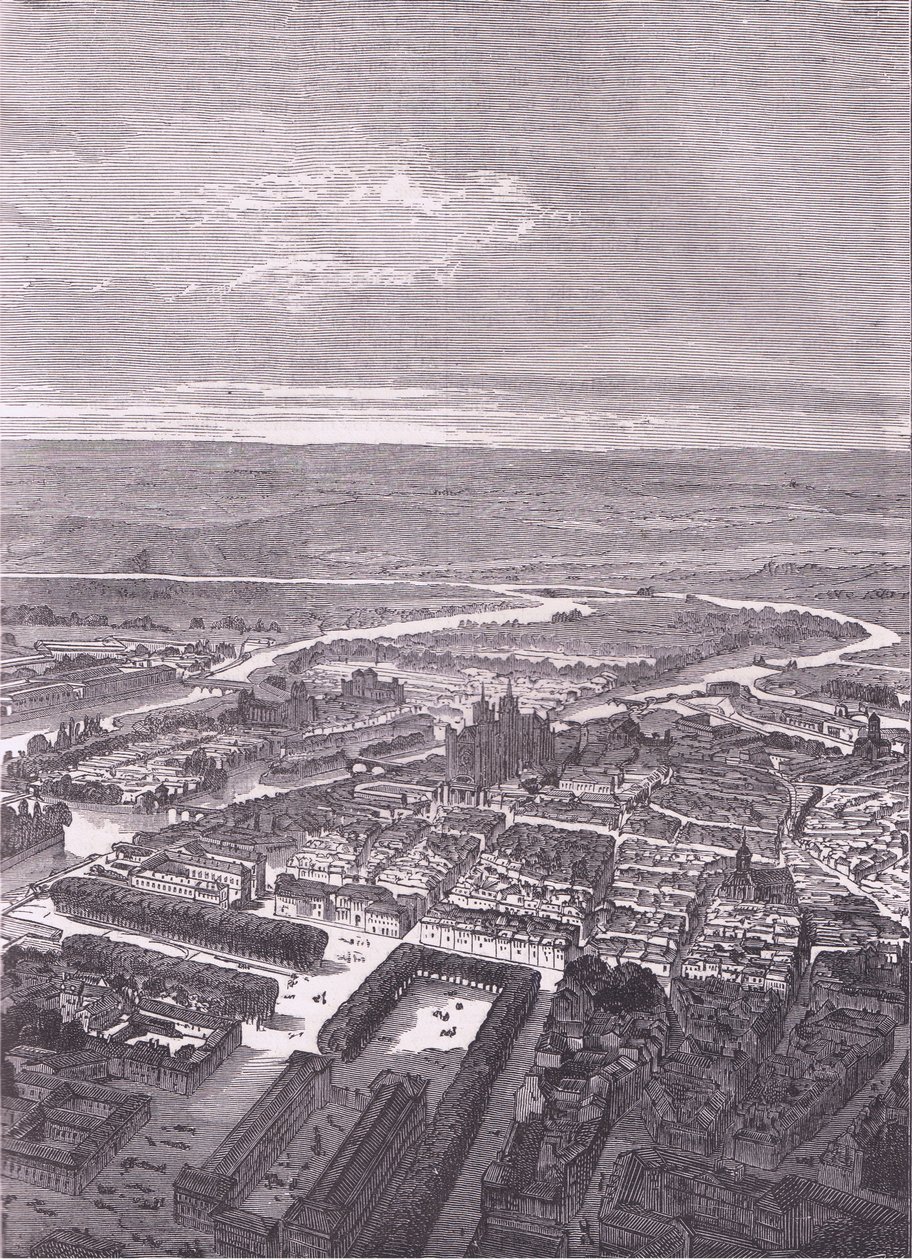Pohled na Metz, Cassells Historie války mezi Francií a Německem vydaná Cassell and Company Limited, kolem roku 1890 (litho) od German School