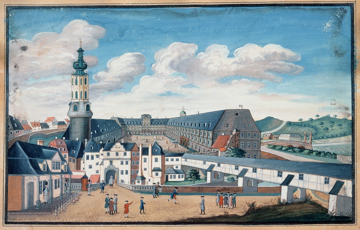 Pohled na Výmar s hradem Wilhelmsburg od German School