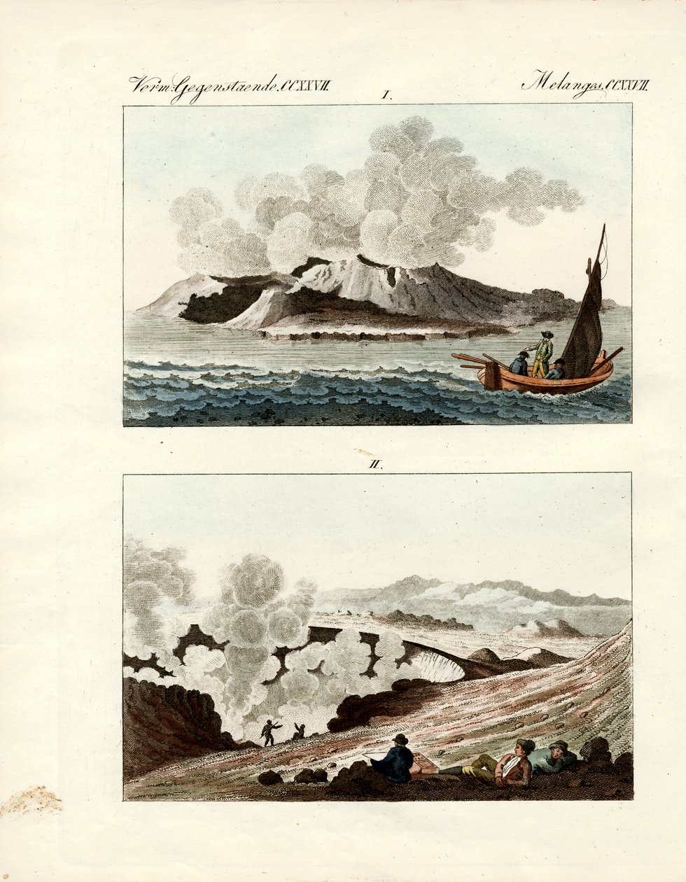 Volcano Island (barevná rytina) od German School