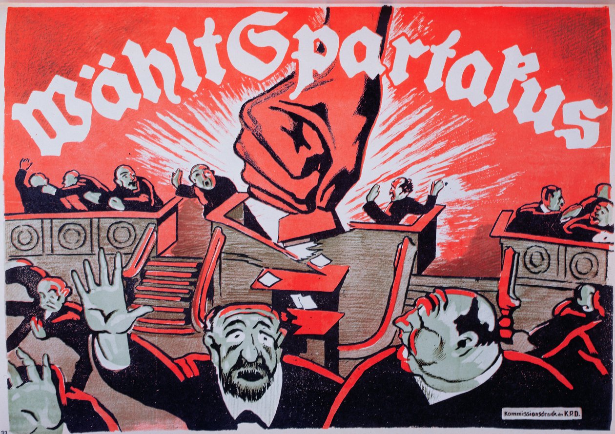 Votez Spartacus, volební plakát Spartakiády, 1918 od German School