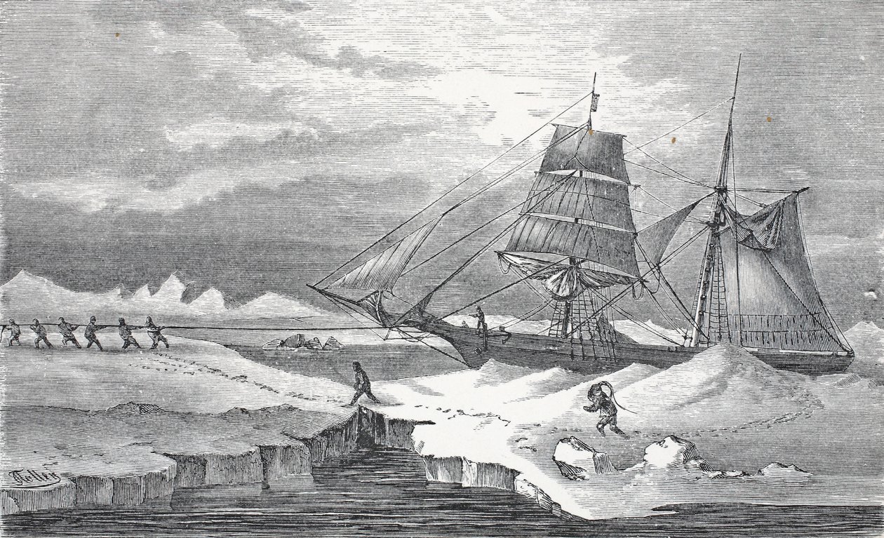 Warping through the Ice, hospoda Londýn 1874 od German School