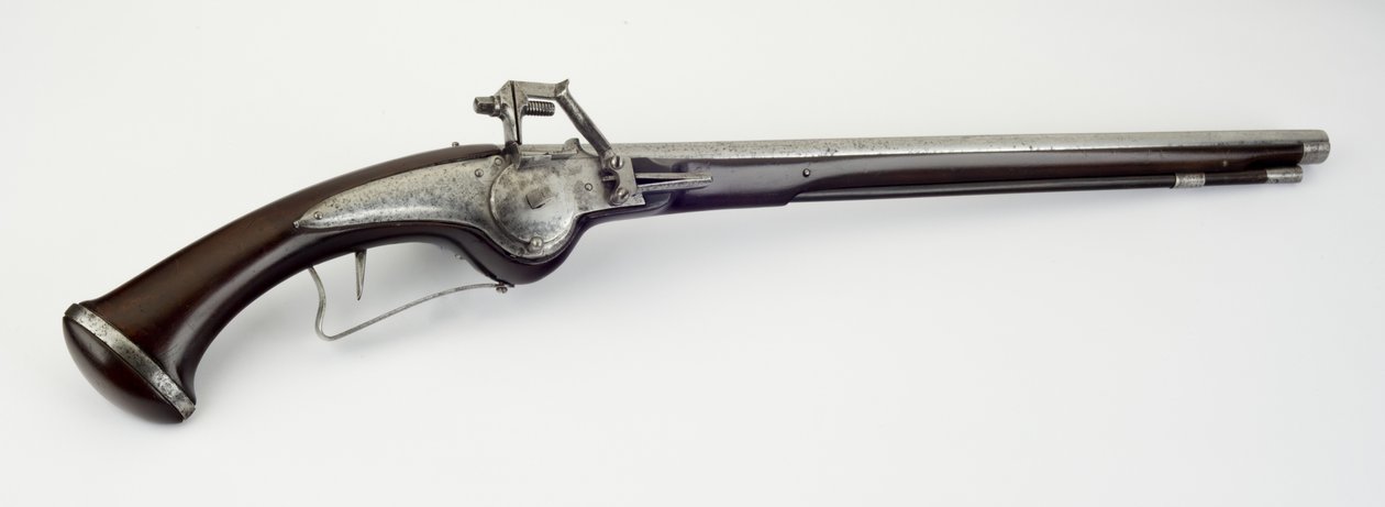 Wheel-Lock Holster Pistol, c.1625-50 (ocel, železo a ořechové dřevo) od German School