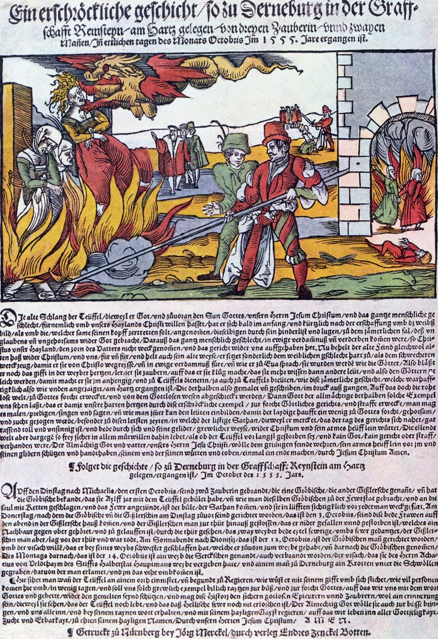 Čarodějnice upáleny v Derneburgu v roce 1555 od German School