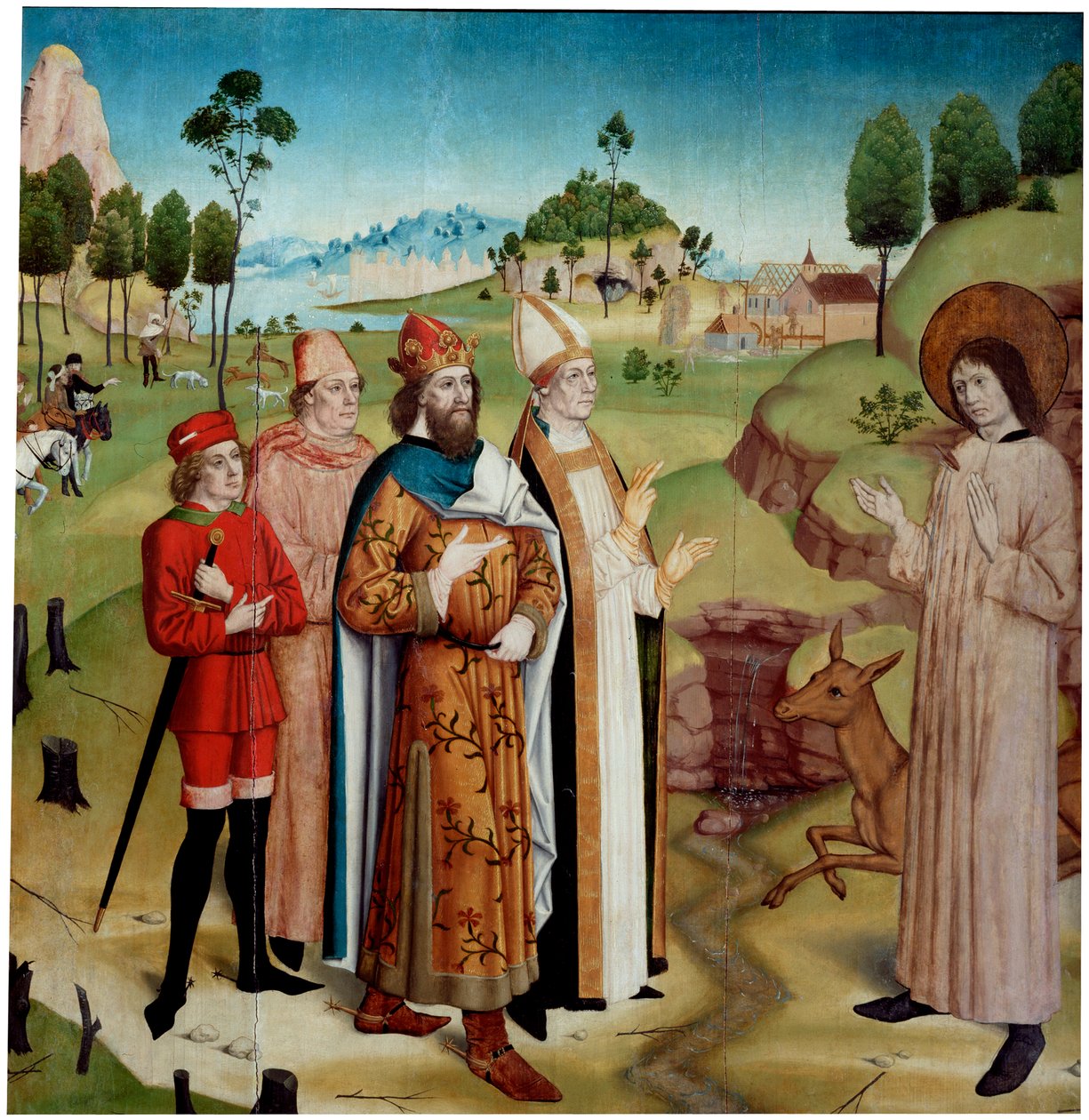Svatý Jiljí a král Wamba na královském lovu, c1470-1480. od German master.