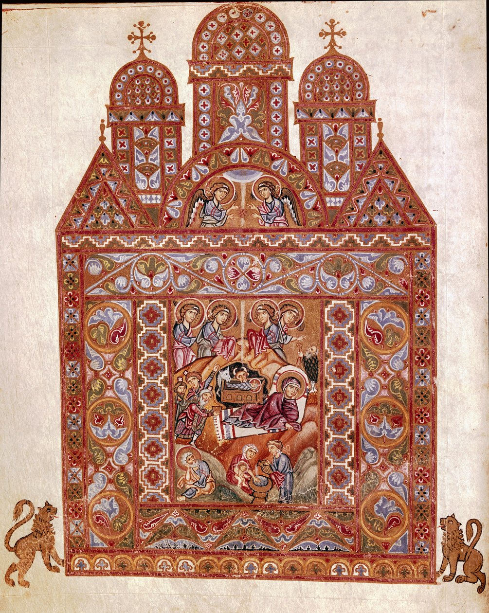 Nativní miniatura kodexu Egberta (Codex Egberti) ze školy v Reichenau. cca 980 Cividale del Friuli, Museo Archeologico nebo Cathedrale de Cividale od German School