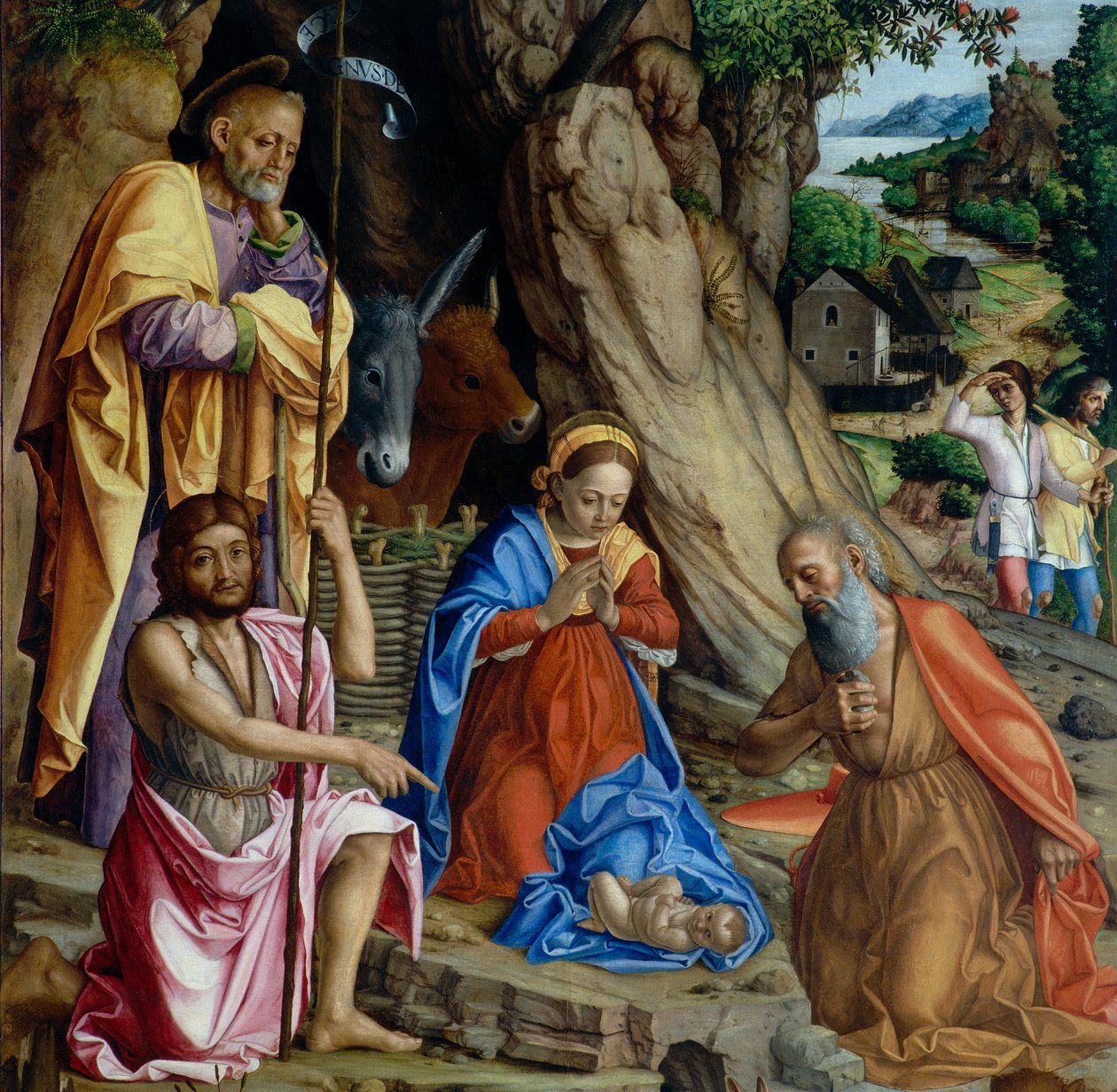 Narození Páně, detail, cca 1494-1555 od Gerolamo dai Libri