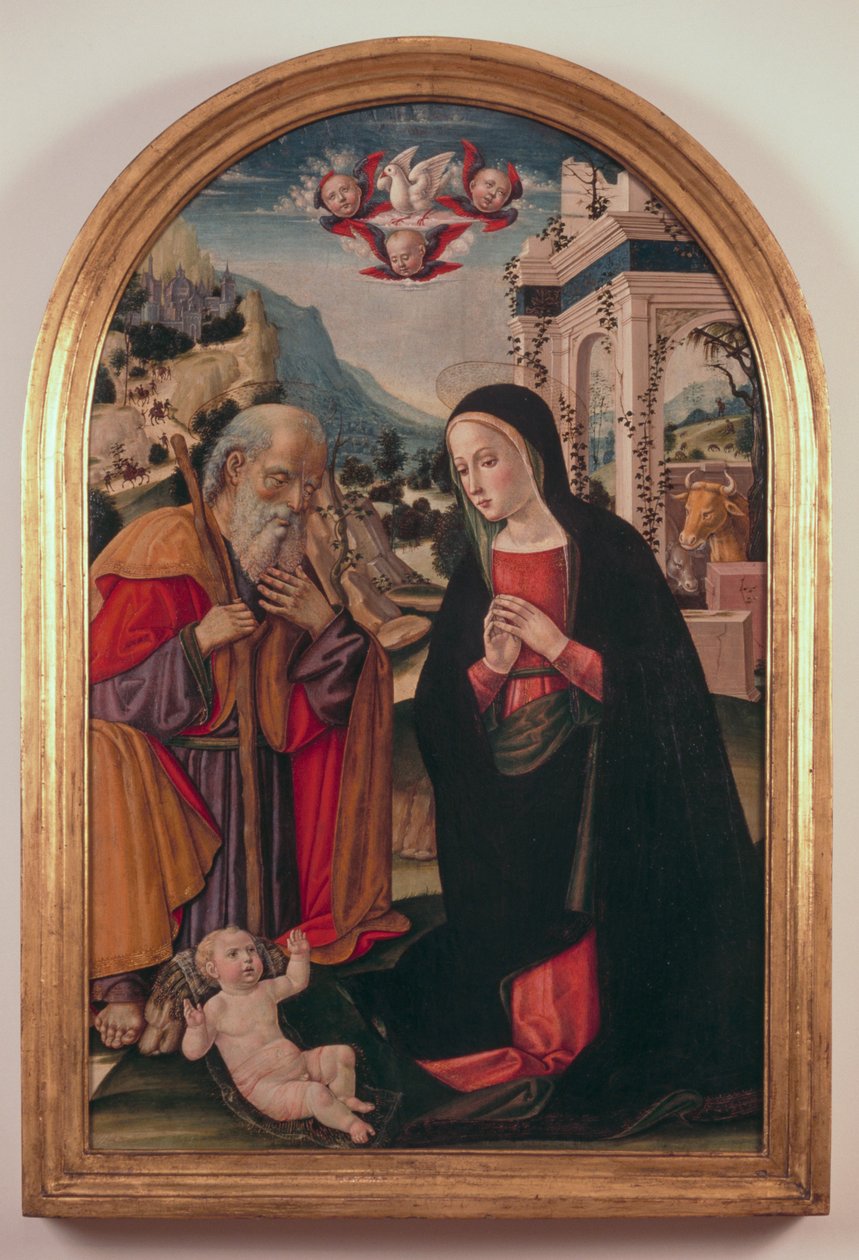 Adoration of the Child, asi 1490-1525, Girolamo Benvenuto (1470-1524) od Gerolamo di Benvenuto