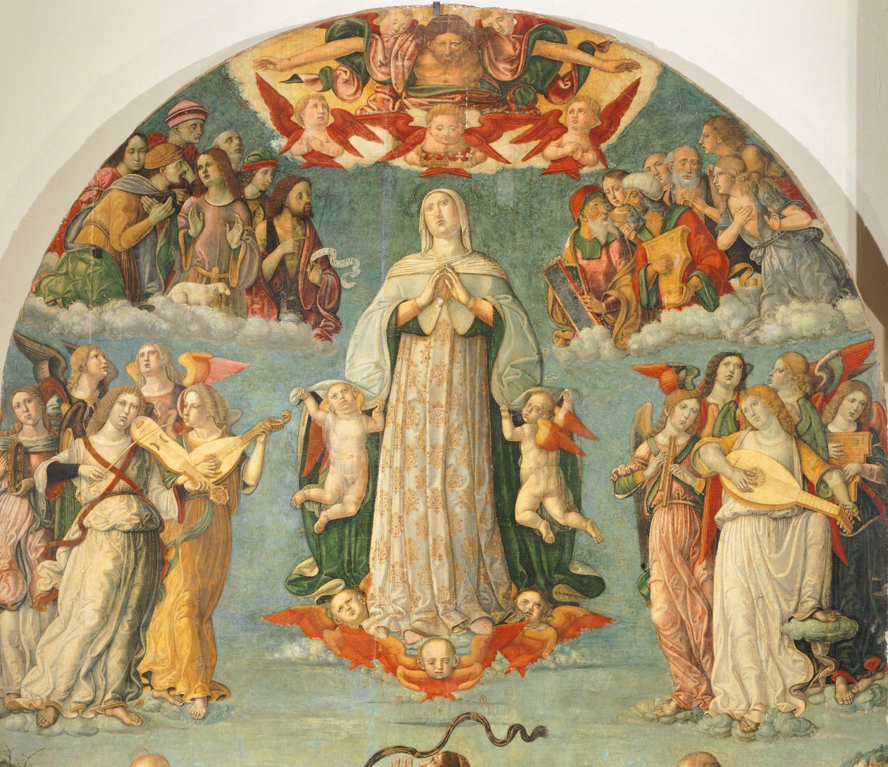 Detail z Nanebevzetí Panny, od Girolamo di Benvenuto (1470-1524) od Gerolamo di Benvenuto