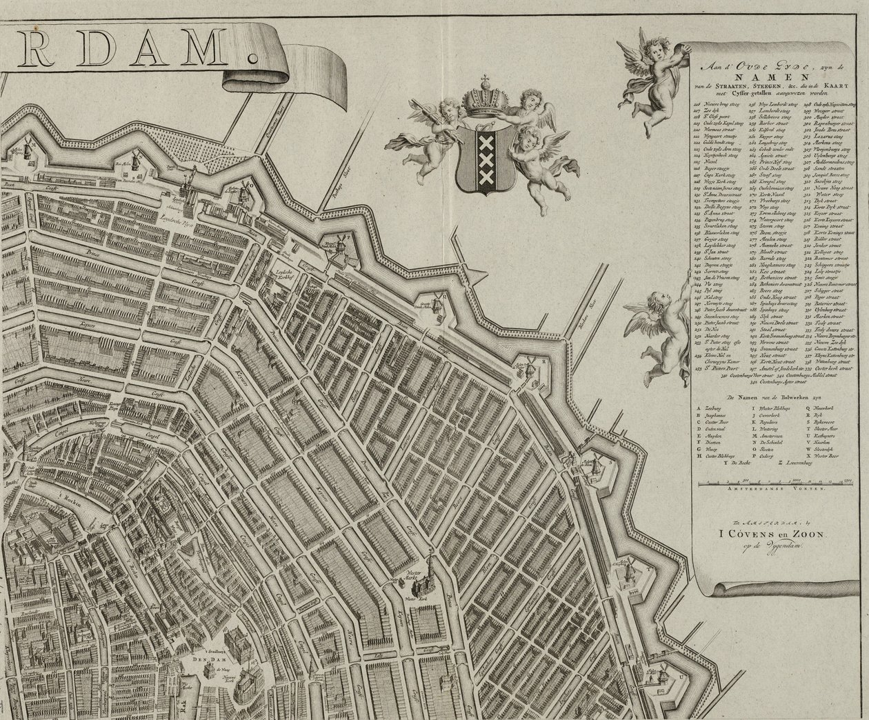 Mapa Amsterdamu od Gerrita de Broena od Gerrit de Broen