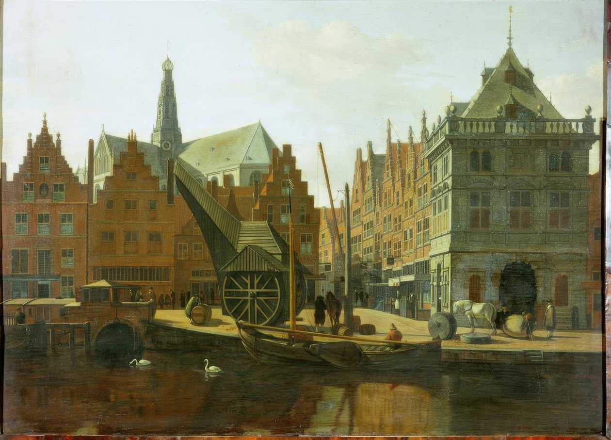 Přístav v Haarlemu od Gerrit Adriaensz Berckheyde