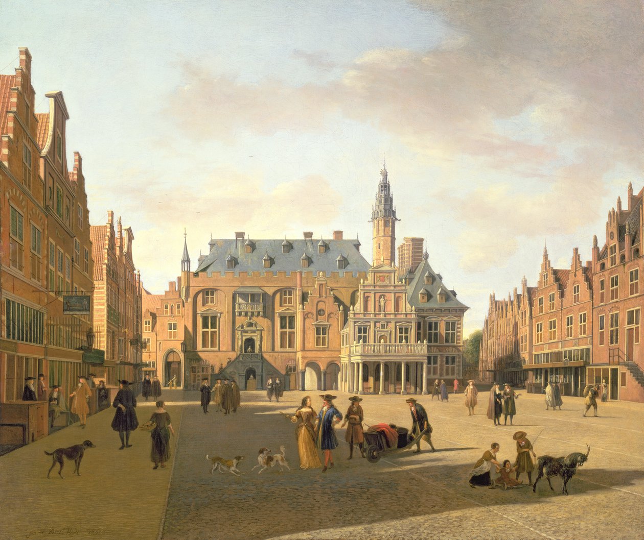 Tržiště s Raadhuis, Haarlem, 17. století od Gerrit Adriaensz Berckheyde