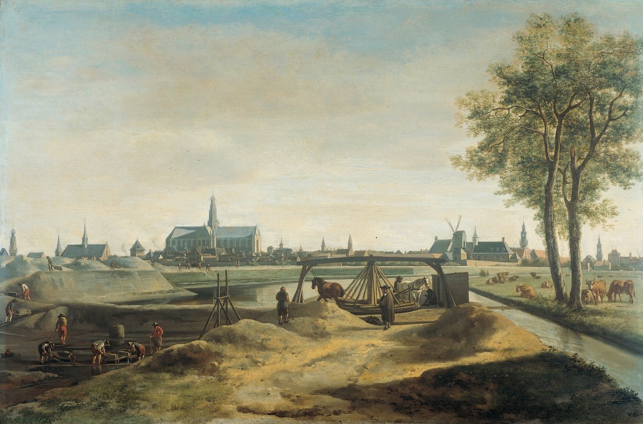 Nové opevnění pro Haarlem od Gerrit Adriaenszoon Berckheyde