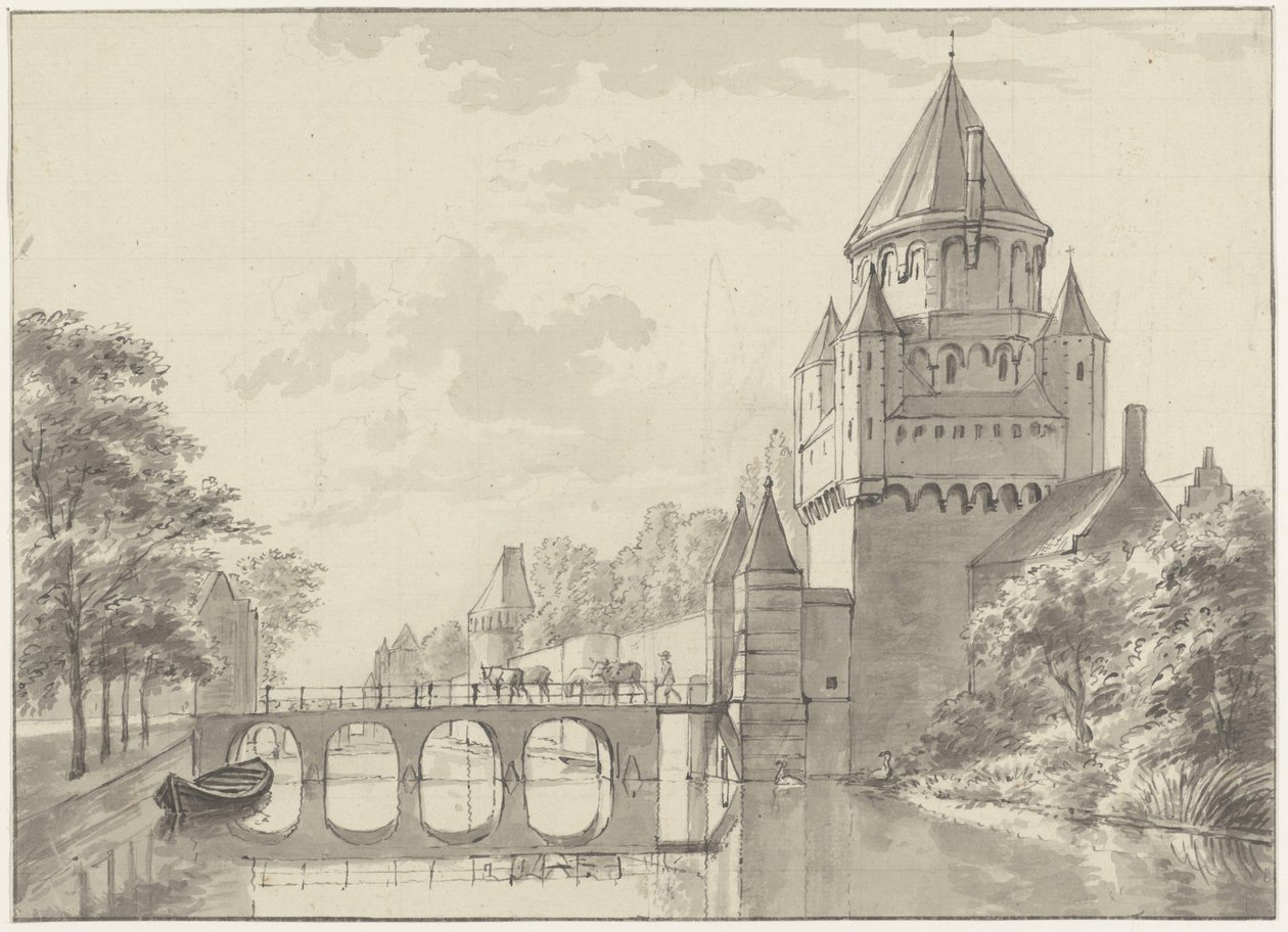 Pohled na Kleine Houtpoort, Haarlem od Gerrit Adriaenszoon Berckheyde