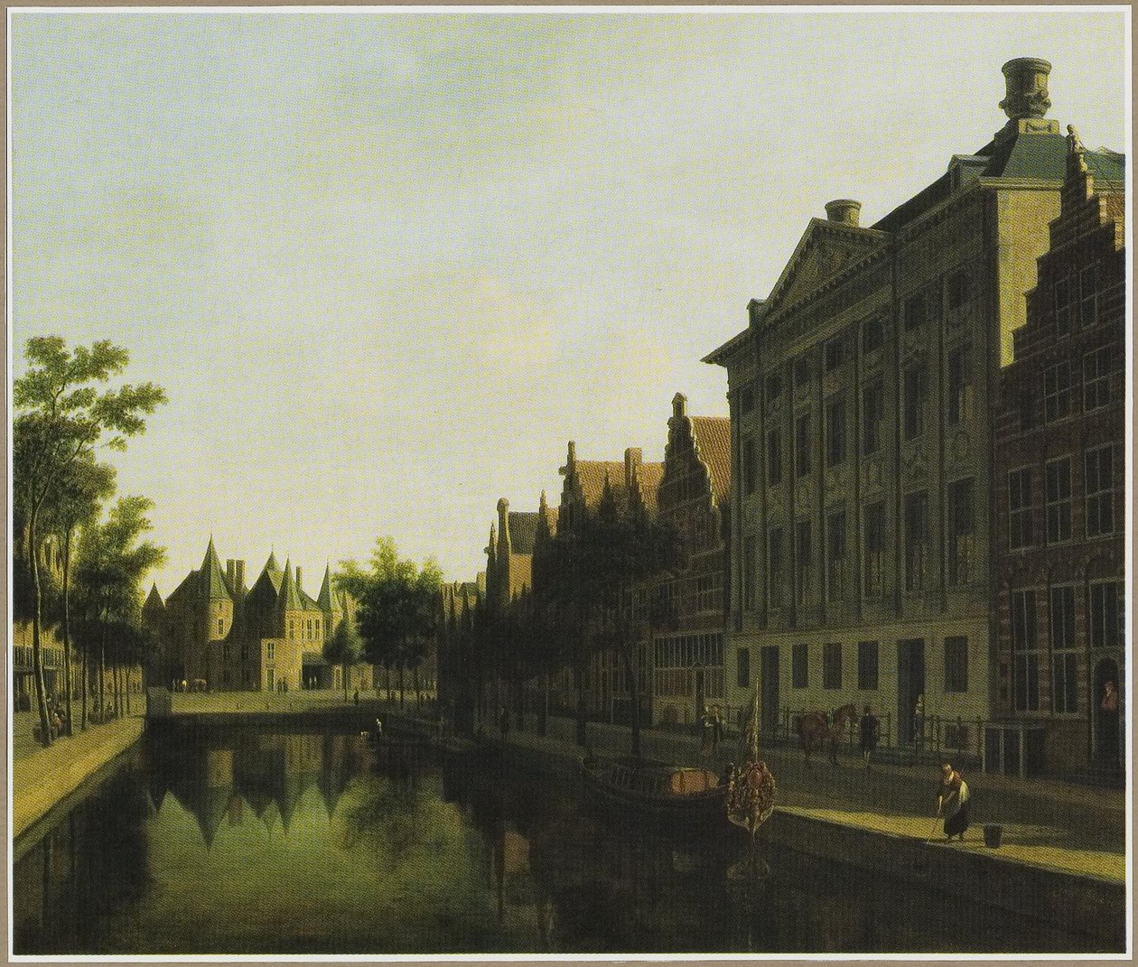 Pohled na Kloveniersburgwal s Waagem a Trippenhuis, Amsterdam od Gerrit Adriaenszoon Berckheyde