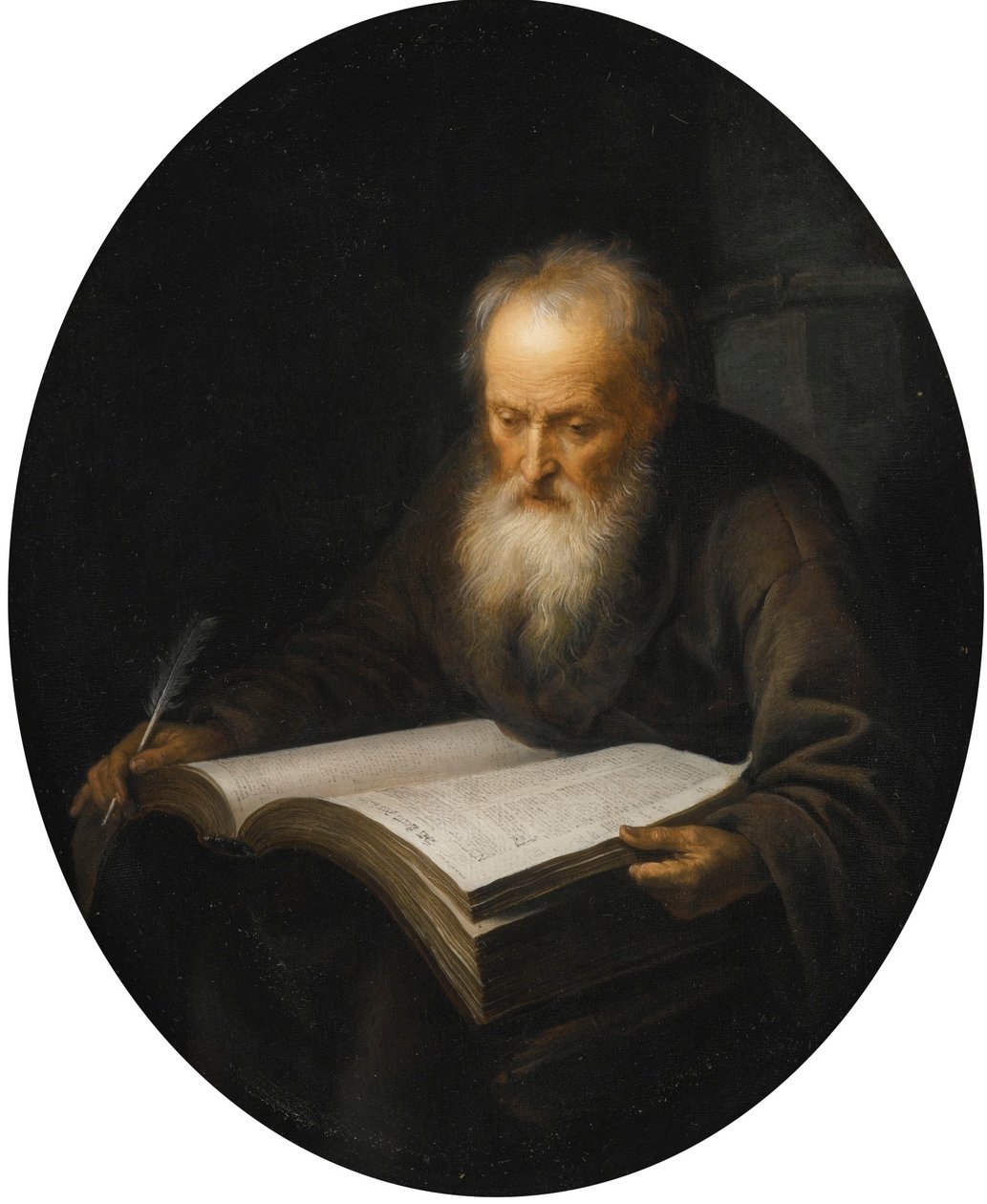 Starý učenec s knihou od Gerrit Dou