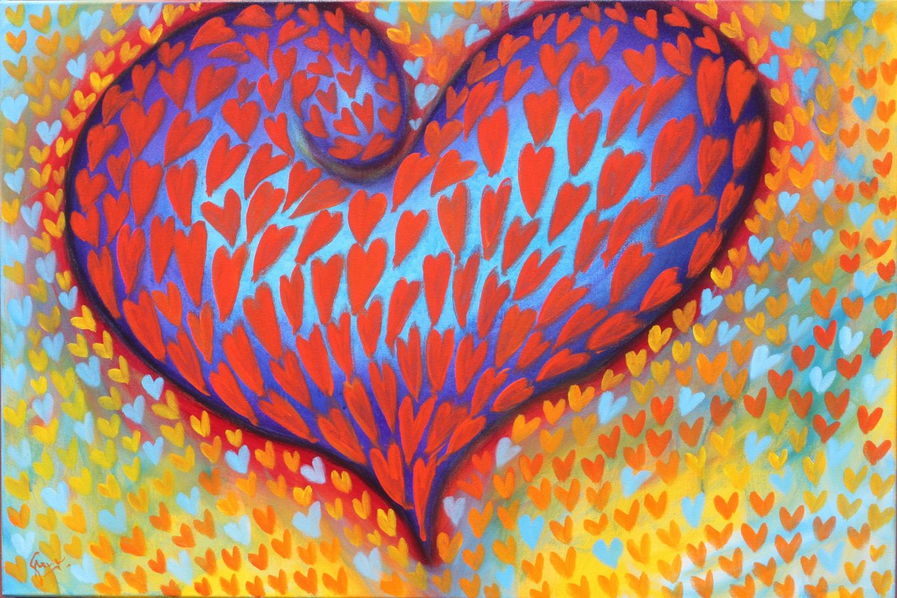 Srdce z konfet, 2023 (akryl na plátně) od Gerrit Greve