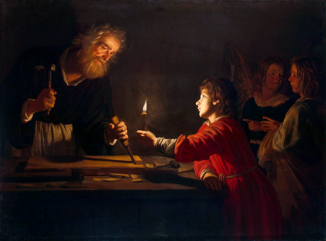 Dětství Kristovo, c1620. od Gerrit van Honthorst