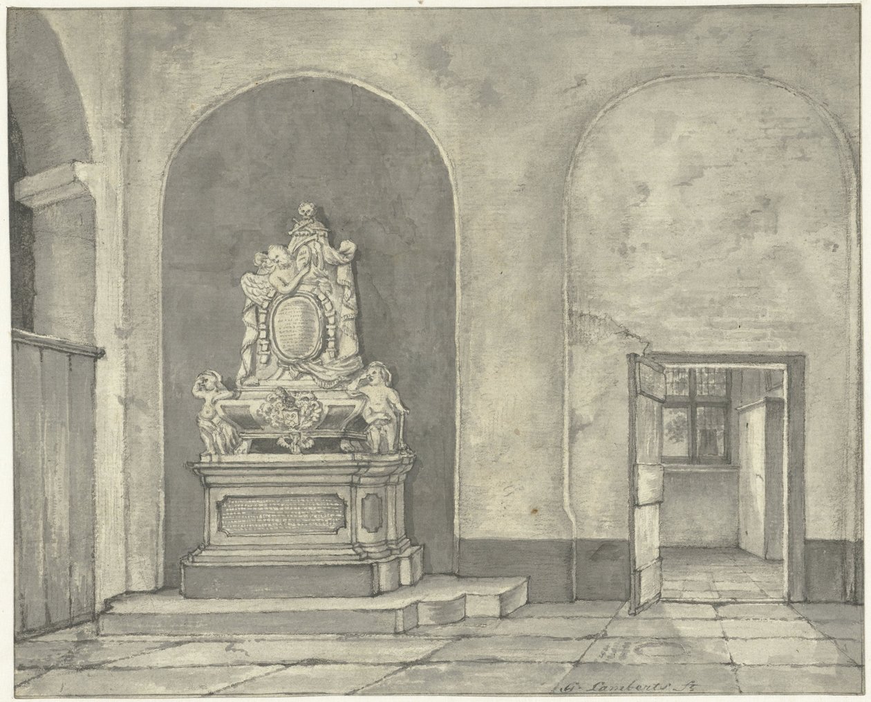 Pohřební památník Balth. Fredericus von Stosch v Janskerk v Utrechtu od Gerrit Lamberts