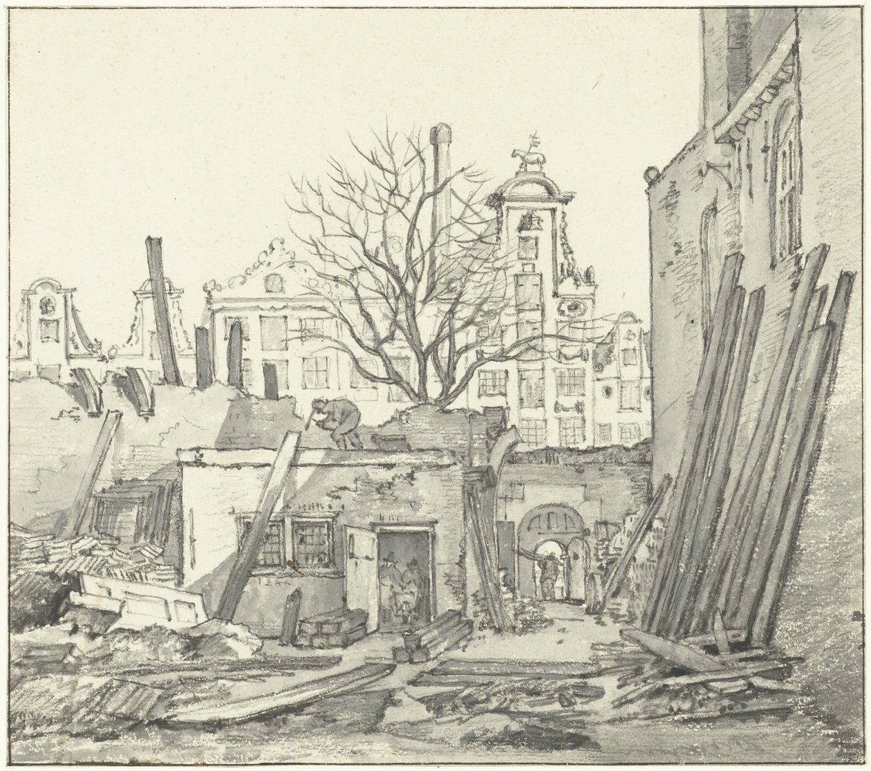 Demolice West Indies House v Amsterdamu od Gerrit Lamberts