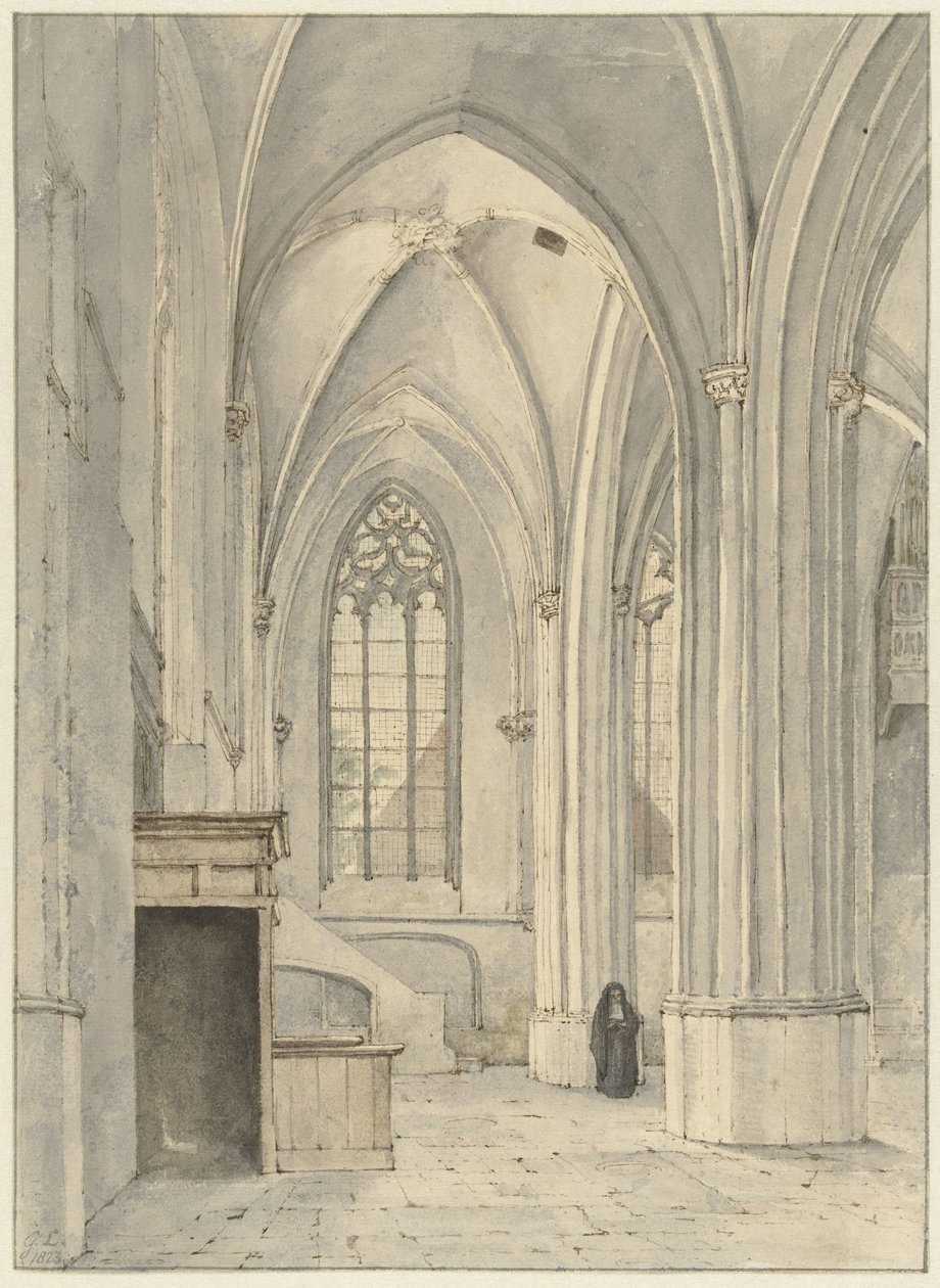 Interiér kostela Rhenen od Gerrit Lamberts