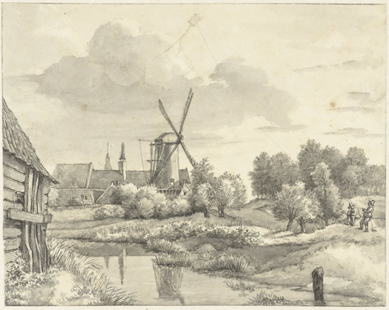 Dva chlapci s drakem ve Wal van Haarlem od Gerrit Lamberts