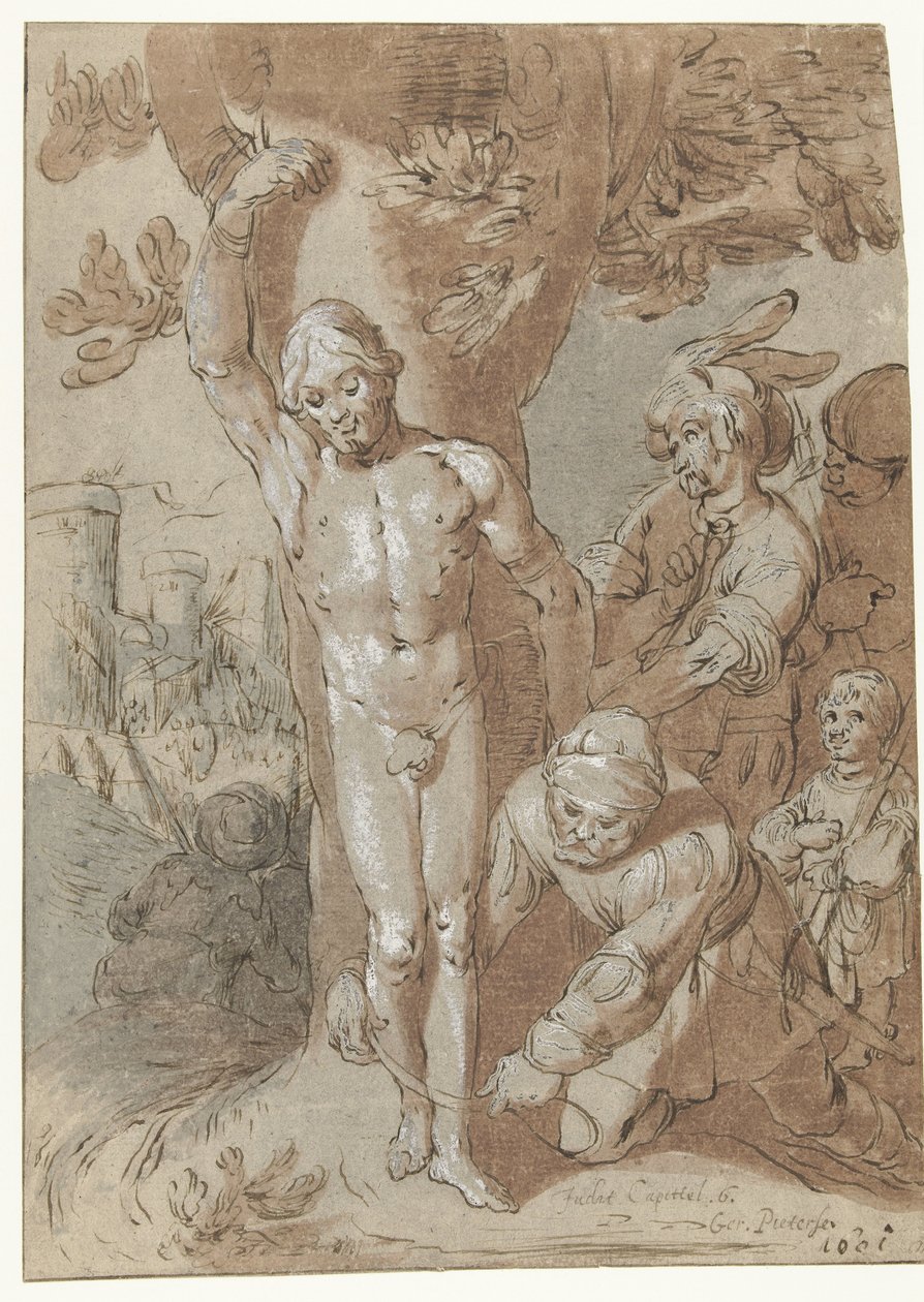 Achior je přivázán ke stromu od Gerrit Pietersz. Sweelink