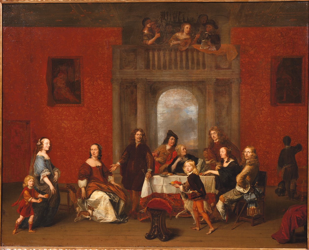 Skupinový portrét rodiny v elegantním interiéru od Gerrit Pietersz. van Zijl