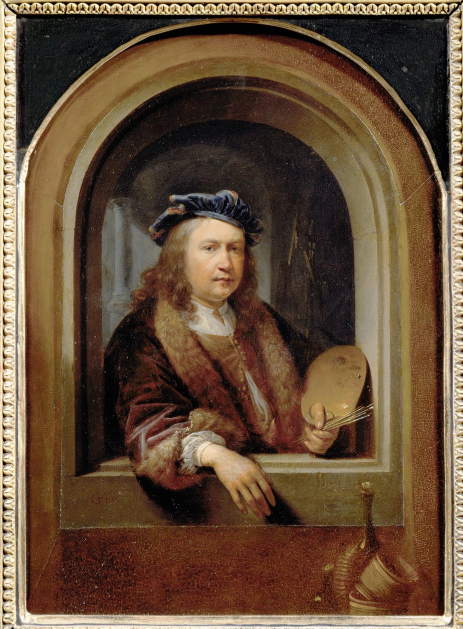 Portrét umělce s malířskou paletou ... od Gerrit or Gerard Dou