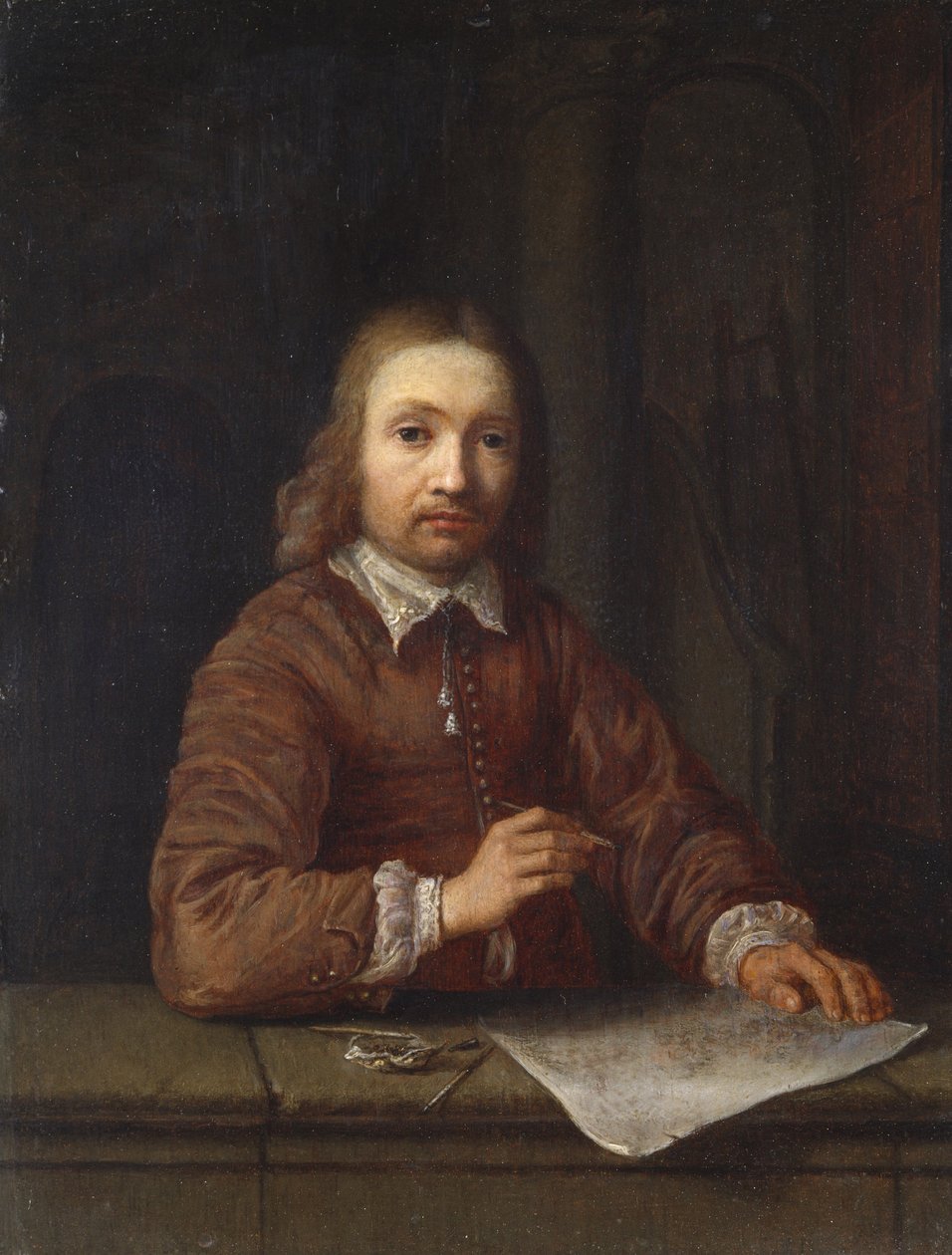 Autoportrét (olej na panelu) od Gerrit Dou