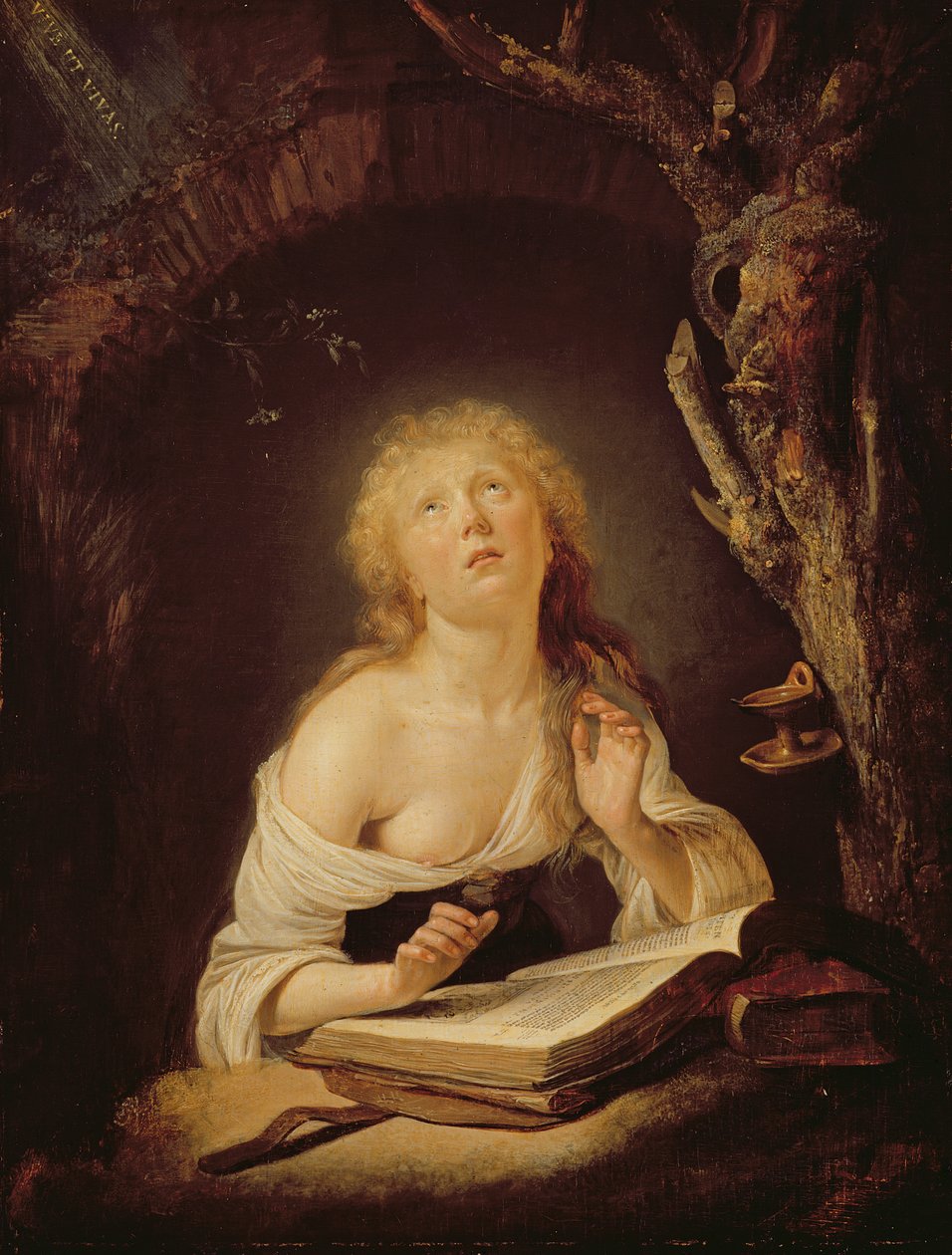 Svatá Panna (olej na dubovém panelu) od Gerrit Dou