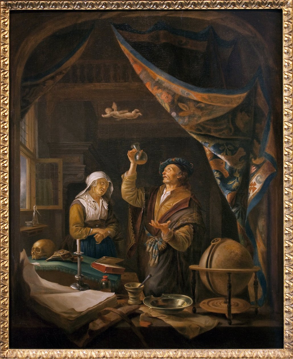 Doktor v moči. Z obrazu Gerarda Dowa od Gerrit Dou